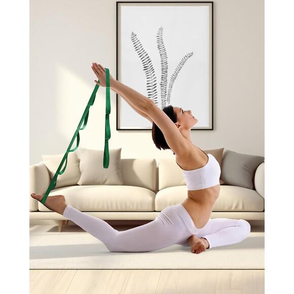 10 Loop Yoga Strap - Non-Elastic Exercise Band for Pilates, Yoga, Stretching - Picture 7 of 12